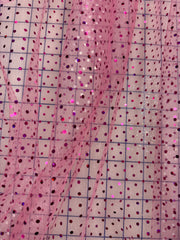 Hologram Dot Tulle - 58-inches Wide Candy Pink NEW!