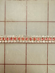 Rhinestone Banding - 18ss Cup Chain Light Pink and 16ss Crystal in Silver