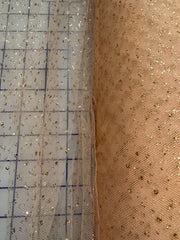 Enhanced Sparkle Tulle - 54-inches Wide Melon/Gold