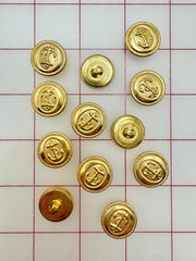 Buttons - Navy Anchor Metallic Gold New!