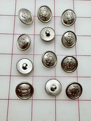Buttons - Lyre Vintage Metallic Antique Siiver New!