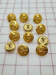 Buttons - Bird and Bird and AnchorAnchor Metallic Gold New!