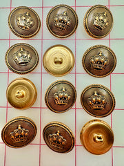 Buttons - Vintage Antique Gold King's Crown Metallic 36L
