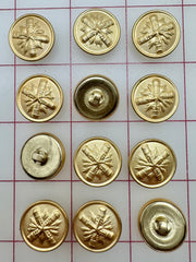 Buttons - Bright Metallic Gold New!