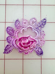 Non-Metallic Applique - 3D Rose Design Custom-Dyed