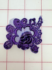 Non-Metallic Applique - 3D Rose Design Custom-Dyed