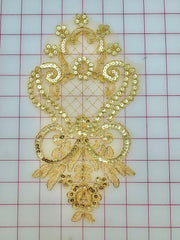 Metallic Applique - Gold Metallic Sequined Lace