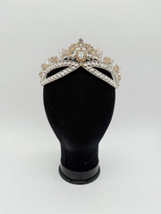 Tiara - Crystal and Gold Royal-Style