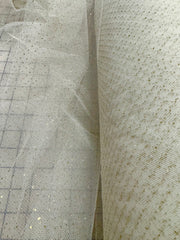 Regular Sparkle Tulle - 54-inches Wide Ivory with Gold Microdots