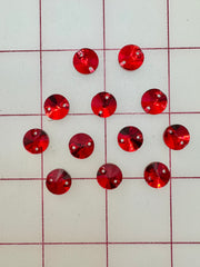 Rhinestones - 10mm Czech "Bright-Cut" Light Siam Rivoli (Round) Sew-On Per Dozen