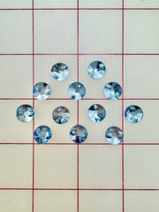 Rhinestones - 10mm Czech "Bright-Cut" Light Sapphire Rivoli (Round) Sew-On Per Dozen