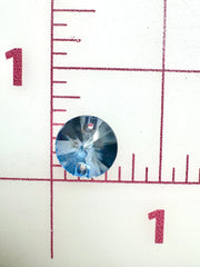 Rhinestones - 14mm Czech "Bright-Cut" Light Sapphire Rivoli (Round) Sew-On 6PK