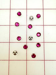 Rhinestones - 30SS Czech Bright-Cut Rose Montees Fuchsia 12-Pack NEW COLOR!