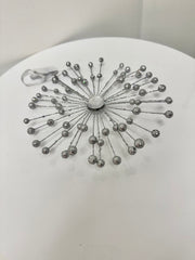 Tiara - Sparkly Snowflake Starburst Ornament with Crystal Rhinestone Center Close-Out