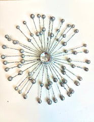 Tiara - Sparkly Snowflake Starburst Ornament with Crystal Rhinestone Center Close-Out