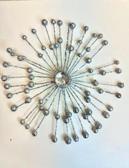 Tiara - Sparkly Snowflake Starburst Ornament with Crystal Rhinestone Center Close-Out