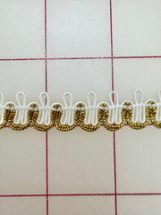 Metallic Trim - 1/2-inch Metallic Loop Braid Gold White Close-Out