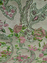 Brocade - 58-in 3D Pale  Mint with Pink and Green Reversible New Color!