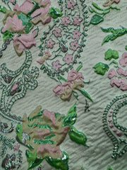 Brocade - 58-in 3D Pale  Mint with Pink and Green Reversible New Color!