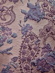 Brocade - 58-in 3D Pale Lilac with Periwinkle Blue, and Lavender Reversible New Shade!
