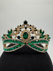 Tiara - Emerald and Gold Royal-Style