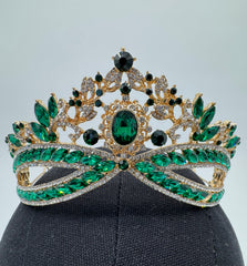 Tiara - Emerald and Gold Royal-Style