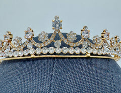 Tiara - Crystal and Gold Delicate-Style