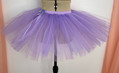 Ready-To-Wear - Tutu Child's Pull-On Style Lilac Embellished with Ribbons and Flower