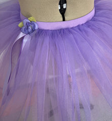 Ready-To-Wear - Tutu Child's Pull-On Style Lilac Embellished with Ribbons and Flower