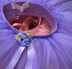 Ready-To-Wear - Tutu Child's Pull-On Style Lilac Embellished with Ribbons and Flower