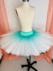 Ready-To-Wear Classical Tutu Skirt White with Teal Ombre at InnerEdge Only One!