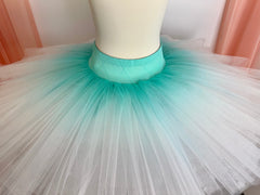 Ready-To-Wear Classical Tutu Skirt White with Teal Ombre at InnerEdge Only One!