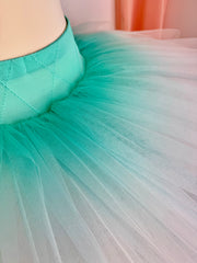 Ready-To-Wear Classical Tutu Skirt White with Teal Ombre at InnerEdge Only One!