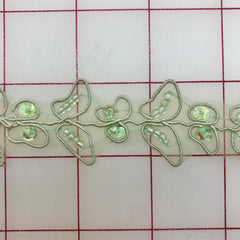 Non-Metallic Trim - 1-inch Sequined Trim Sage Green