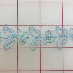 Non-Metallic Trim - 1-inch  Sequined Trim Light Blue