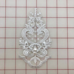 Lace Trim - 6-inch White Beaded and Sequined 3/4-YD Piece Close-Out