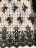 Fancy Lace - 52-inches Wide Embroidered Black Special Purchase!