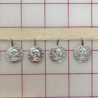 Coin Trim - Half-inch Silver Coins on Twill Tape Ivory Close-Out