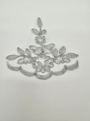 Applique - Silver Metallic Corded Lace