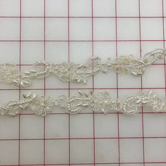 Non-Metallic Trim - 1-inch Sequined and Beaded Winter White