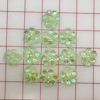 Appliques - 1-inch  Sequined Flowers  Mint Green Per 12-Pack