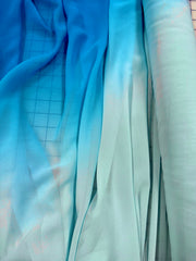 Poly Chiffon Ombre - 56-inches Wide Aqua to Turquoise