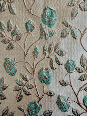 Brocade - 56/57-in Pale Green Small Flowers Metallic Brocade NEW!