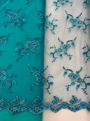 Fancy Lace - 52-inches Wide Teal