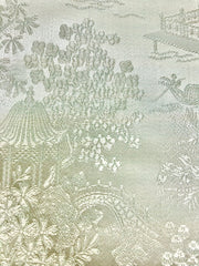 Brocade - 34-inches Wide Ivory with Palest Green Tint Silk
