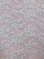 Fancy Lace - 60-inches Wide Iridescent Stiffened White