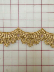 Non-Metallic Trim - 2.75-inch Scalloped Sparkly Metallic Gold