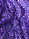 Fancy Lace - Chiffon with Glitter Design 60-inches Wide Purple