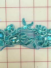 Trim Grab Bag - 1.5in-2in Wide Border Teal 2/3YD