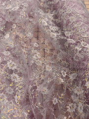 Fancy Lace - 60-inches Wide Lilac with Iridescent Flower Design